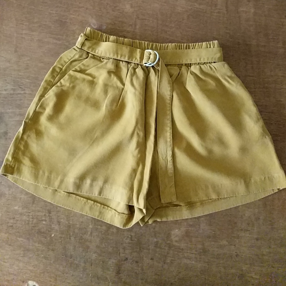 Ochre high waisted shorts